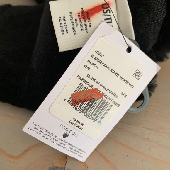 ugg sheepskin and suede headband black not - Picture 3 of 6
